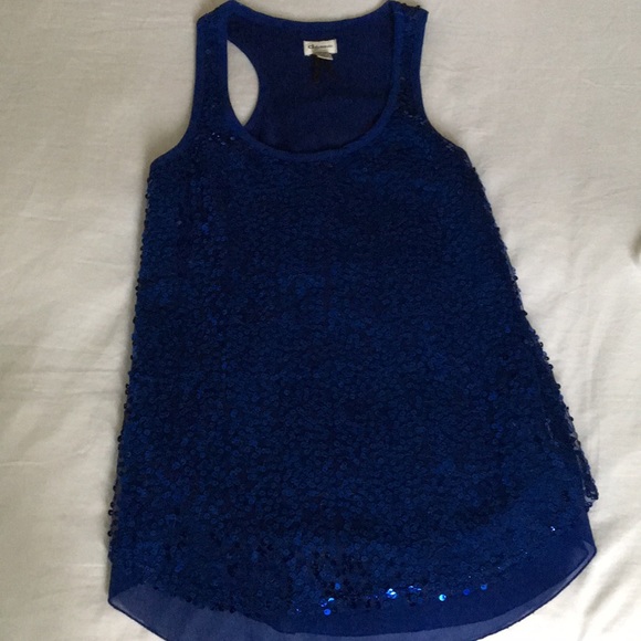 Blue Sequin racer back tank size XS - Picture 2 of 6